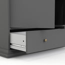 Paris 2 Doors Wardrobe in Matt Grey by Lavishway | Wardrobe-42144