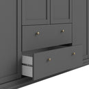 Paris 4 Doors Wardrobe in Matt Grey by Lavishway | Wardrobe-42081