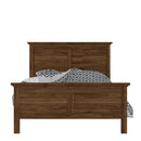 Paris Walnut Finish Double Bed by Lavishway | Wooden Beds-42043