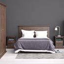 Paris Walnut Finish Double Bed by Lavishway | Wooden Beds-42041