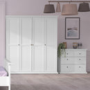 Paris White Wooden 4 Chest Of Drawers by Lavishway | Chest Of Drawers-29356