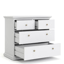 Paris White Wooden 4 Chest Of Drawers by Lavishway | Chest Of Drawers-29345