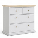 Paris Wooden White and Oak 4 Drawers Chest by Lavishway | Chest Of Drawers-42190