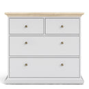 Paris Wooden White and Oak 4 Drawers Chest by Lavishway | Chest Of Drawers-42189