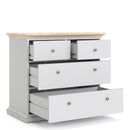 Paris Wooden White and Oak 4 Drawers Chest by Lavishway | Chest Of Drawers-42191