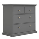 Paris Matt Grey Wooden Chest of 4 Drawers by Lavishway | Chest Of Drawers-42198
