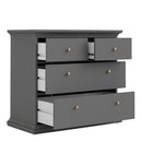 Paris Matt Grey Wooden Chest of 4 Drawers by Lavishway | Chest Of Drawers-42196