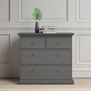 Paris Matt Grey Wooden Chest of 4 Drawers by Lavishway | Chest Of Drawers-42195