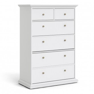 Paris White Wooden 6 Chest of Drawers by Lavishway | Chest Of Drawers-42172