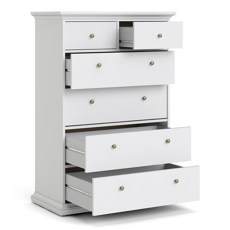 Paris White Wooden 6 Chest of Drawers by Lavishway | Chest Of Drawers-42170