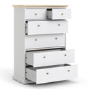 Paris White & Oak Wooden 6 Drawer Chest by Lavishway | Chest Of Drawers-42178