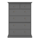 Paris Matt Grey Wooden Chest of 6 Drawers by Lavishway | Chest Of Drawers-42185