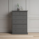 Paris Matt Grey Wooden Chest of 6 Drawers by Lavishway | Chest Of Drawers-42182