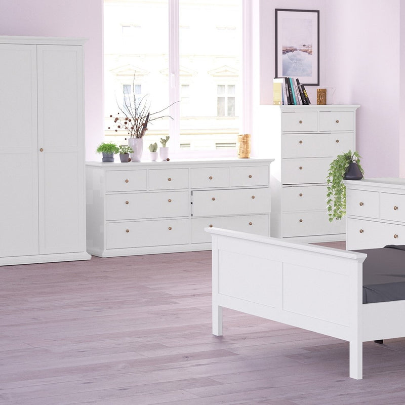 Paris Wooden White 8 Chest Of Drawers by Lavishway | Chest Of Drawers-42150