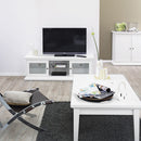 Paris 2 Doors White Wide TV Unit by Lavishway | TV Units Cabinets-41957