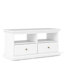 Paris White 2 Drawers Classic TV Unit by Lavishway | TV Units Cabinets-41974