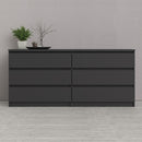 Naia Black Matt 6 Drawer Chest by Lavishway | Chest Of Drawers-40974