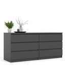 Naia Black Matt 6 Drawer Chest by Lavishway | Chest Of Drawers-40978
