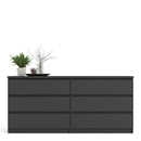 Naia Black Matt 6 Drawer Chest by Lavishway | Chest Of Drawers-40979