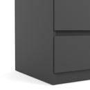 Naia Black Matt 5 Drawer Narrow Chest by Lavishway | Chest Of Drawers-41011