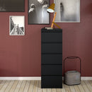 Naia Black Matt 5 Drawer Narrow Chest by Lavishway | Chest Of Drawers-41007