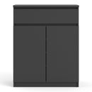 Naia Black Matt Wooden 1 Drawer Sideboard by Lavishway | Sideboards-40912