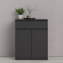 Naia Black Matt Wooden 1 Drawer Sideboard by Lavishway | Sideboards-40909