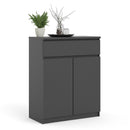 Naia Black Matt Wooden 1 Drawer Sideboard by Lavishway | Sideboards-40915