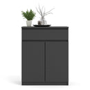 Naia Black Matt Wooden 1 Drawer Sideboard by Lavishway | Sideboards-40914