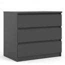 Naia Black Matt 3 Drawer Chest by Lavishway | Chest Of Drawers-40955