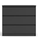 Naia Black Matt 3 Drawer Chest by Lavishway | Chest Of Drawers-40953