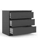 Naia Black Matt 3 Drawer Chest by Lavishway | Chest Of Drawers-40956