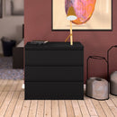 Naia Black Matt 3 Drawer Chest by Lavishway | Chest Of Drawers-40954