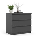 Naia Black Matt 3 Drawer Chest by Lavishway | Chest Of Drawers-40957