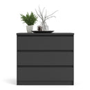 Naia Black Matt 3 Drawer Chest by Lavishway | Chest Of Drawers-40958