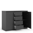 Naia Matt Black Wooden 4 Drawers Sideboard by Lavishway | Sideboards-40892