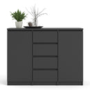Naia Matt Black Wooden 4 Drawers Sideboard by Lavishway | Sideboards-40894
