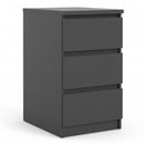 Naia Black Matt 3 Drawer Bedside Cabinet by Lavishway | Bedside Tables-41025