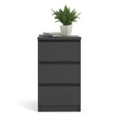 Naia Black Matt 3 Drawer Bedside Cabinet by Lavishway | Bedside Tables-41029
