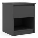 Naia Black Matt 1 Drawer Bedside Cabinet by Lavishway | Bedside Tables-41089