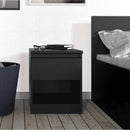 Naia Black Matt 1 Drawer Bedside Cabinet by Lavishway | Bedside Tables-41090