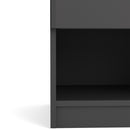 Naia Black Matt 1 Drawer Bedside Cabinet by Lavishway | Bedside Tables-41091