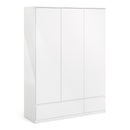 Naia 3 Doors High Gloss Wardrobe by Lavishway | Wardrobe-33122