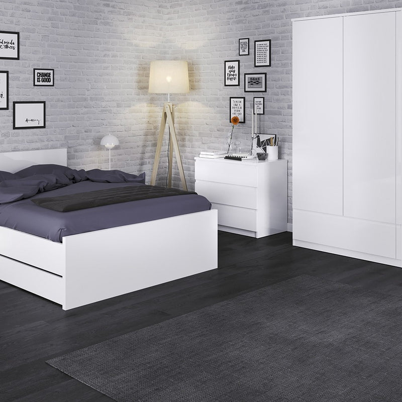 Naia 3 Doors High Gloss Wardrobe by Lavishway | Wardrobe-33126