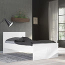 Naia White High Gloss Wooden Bed by Lavishway | Wooden Beds-40875