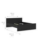 Naia Classic Design Wooden Matt Black Bed by Lavishway | Wooden Beds-40851