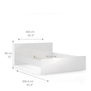 Naia White High Gloss Wooden Bed by Lavishway | Wooden Beds-40888