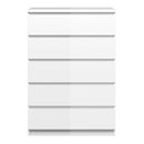 Naia White High Gloss 5 Drawer Chest by Lavishway | Chest Of Drawers-40951