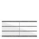 Naia Concrete Grey & White 6 Chest Of Drawers by Lavishway | Chest Of Drawers-40985