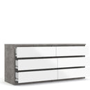 Naia Concrete Grey & White 6 Chest Of Drawers by Lavishway | Chest Of Drawers-40987